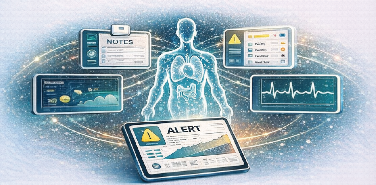 illustration representing healthcare and technology